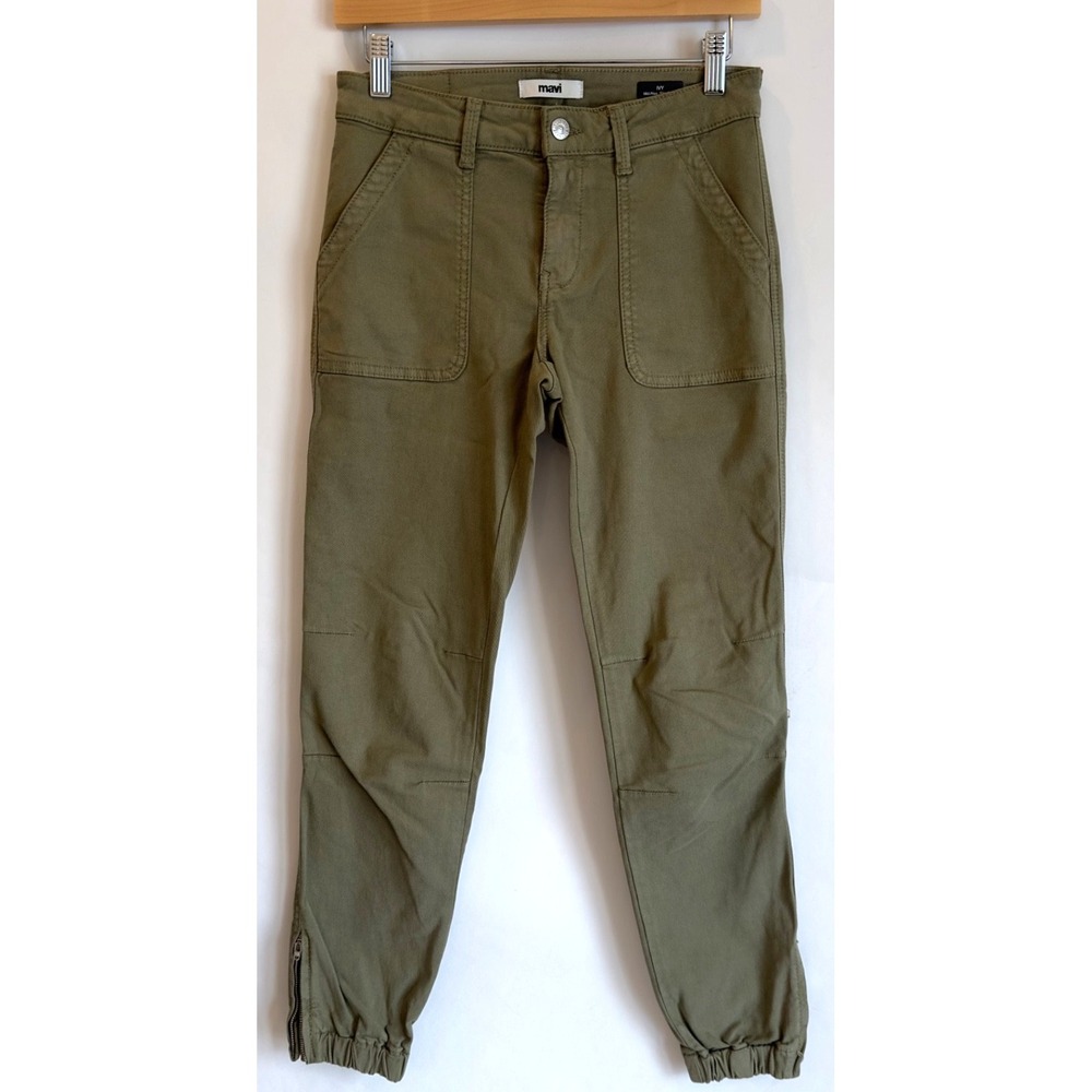 Mavi IVY Mid Rise Slim Cargo Jeans Pants Jogger-Khaki Green-Women Sz 25/28-Small - Picture 4 of 16